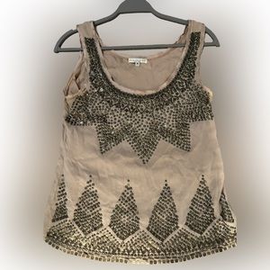 8 Seventy 2 Women's Sleeveless Silk Beaded Tank Top Size M